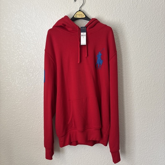 Polo Ralph Lauren Other - Polo Ralph Lauren Big Pony Hoodie Pullover Red Men's Size L Long Sleeve Logo
